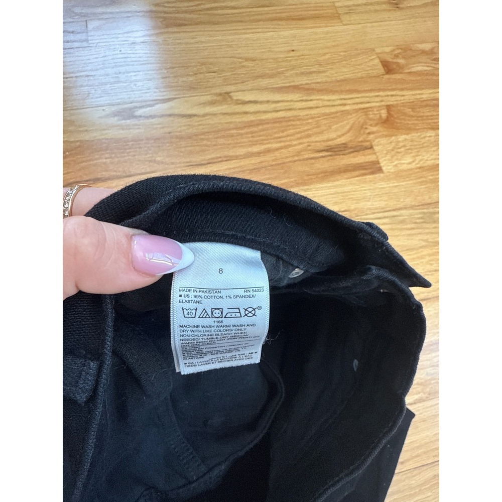 Old Navy Womens The Sky High Straight Black Jeans Extra High Rise Slim Pocket - Picture 2 of 8